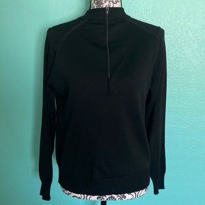 Givenchy Sport Pure Black Partial Zip Knit Sweater Top